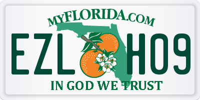 FL license plate EZLH09