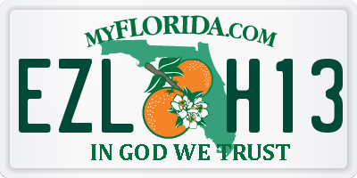 FL license plate EZLH13