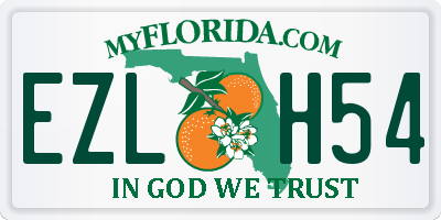 FL license plate EZLH54