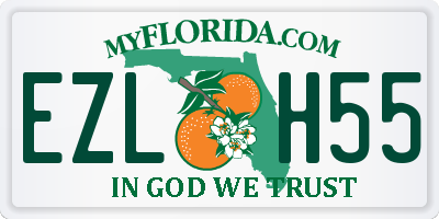 FL license plate EZLH55