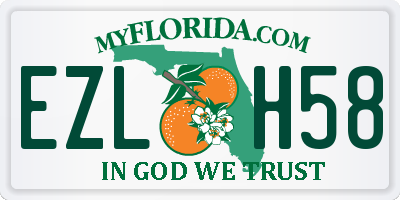 FL license plate EZLH58