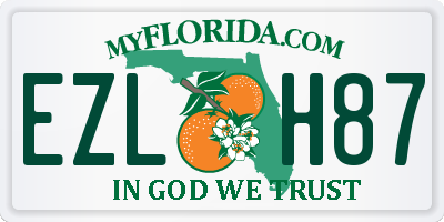 FL license plate EZLH87