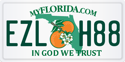 FL license plate EZLH88