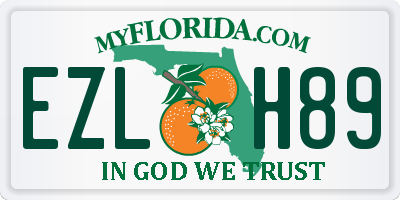 FL license plate EZLH89