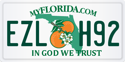 FL license plate EZLH92