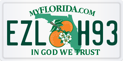 FL license plate EZLH93