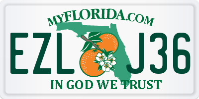 FL license plate EZLJ36