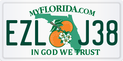 FL license plate EZLJ38