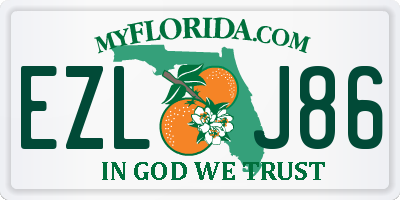 FL license plate EZLJ86