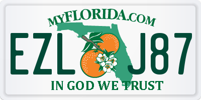 FL license plate EZLJ87