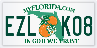 FL license plate EZLK08