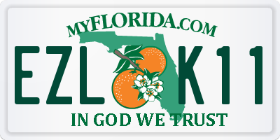 FL license plate EZLK11