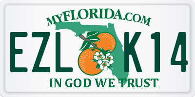 FL license plate EZLK14