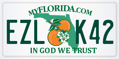 FL license plate EZLK42