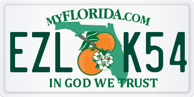 FL license plate EZLK54