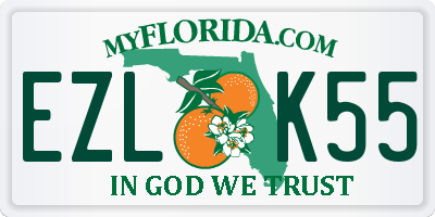 FL license plate EZLK55