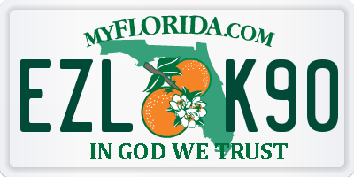 FL license plate EZLK90