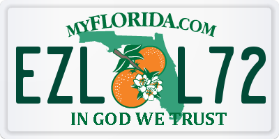 FL license plate EZLL72