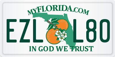 FL license plate EZLL80