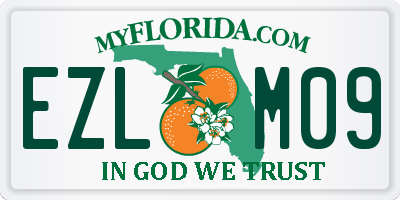 FL license plate EZLM09