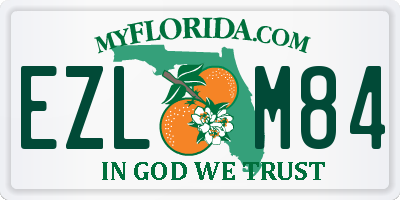 FL license plate EZLM84