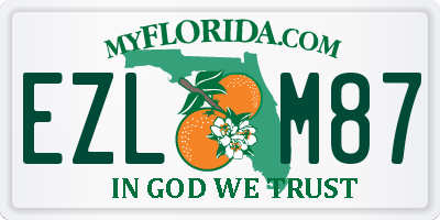 FL license plate EZLM87