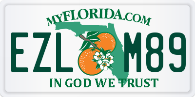 FL license plate EZLM89