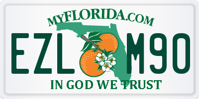 FL license plate EZLM90