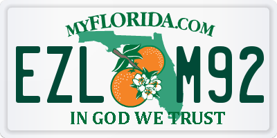 FL license plate EZLM92