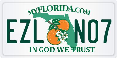 FL license plate EZLN07