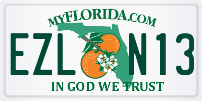 FL license plate EZLN13