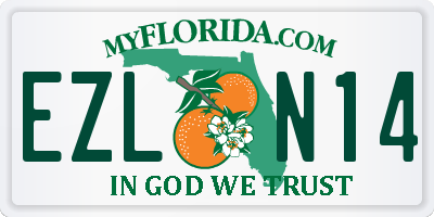 FL license plate EZLN14