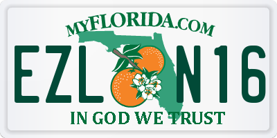 FL license plate EZLN16