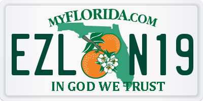 FL license plate EZLN19