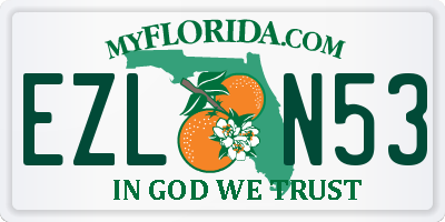 FL license plate EZLN53