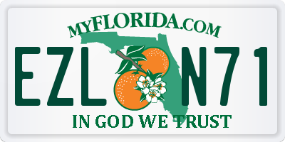 FL license plate EZLN71