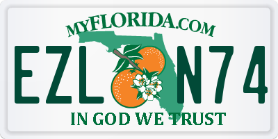 FL license plate EZLN74