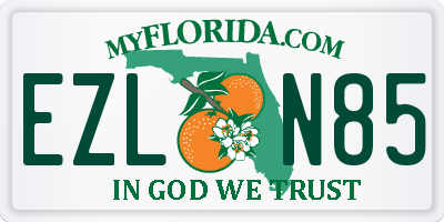 FL license plate EZLN85