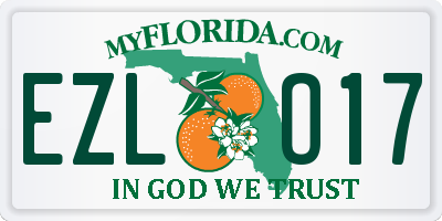 FL license plate EZLO17