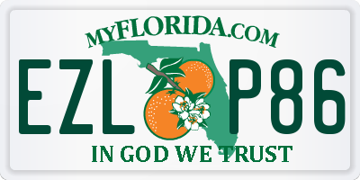 FL license plate EZLP86