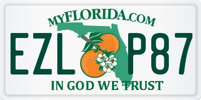 FL license plate EZLP87