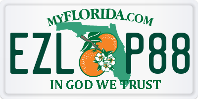 FL license plate EZLP88