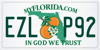 FL license plate EZLP92