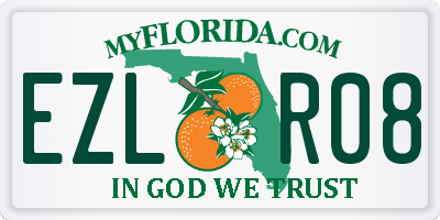 FL license plate EZLR08