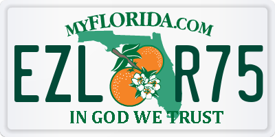 FL license plate EZLR75