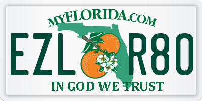 FL license plate EZLR80