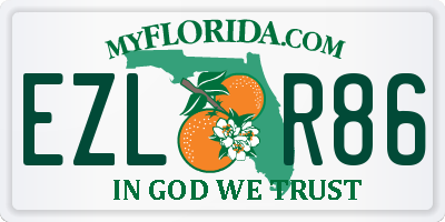 FL license plate EZLR86