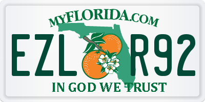 FL license plate EZLR92