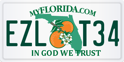 FL license plate EZLT34