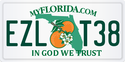 FL license plate EZLT38